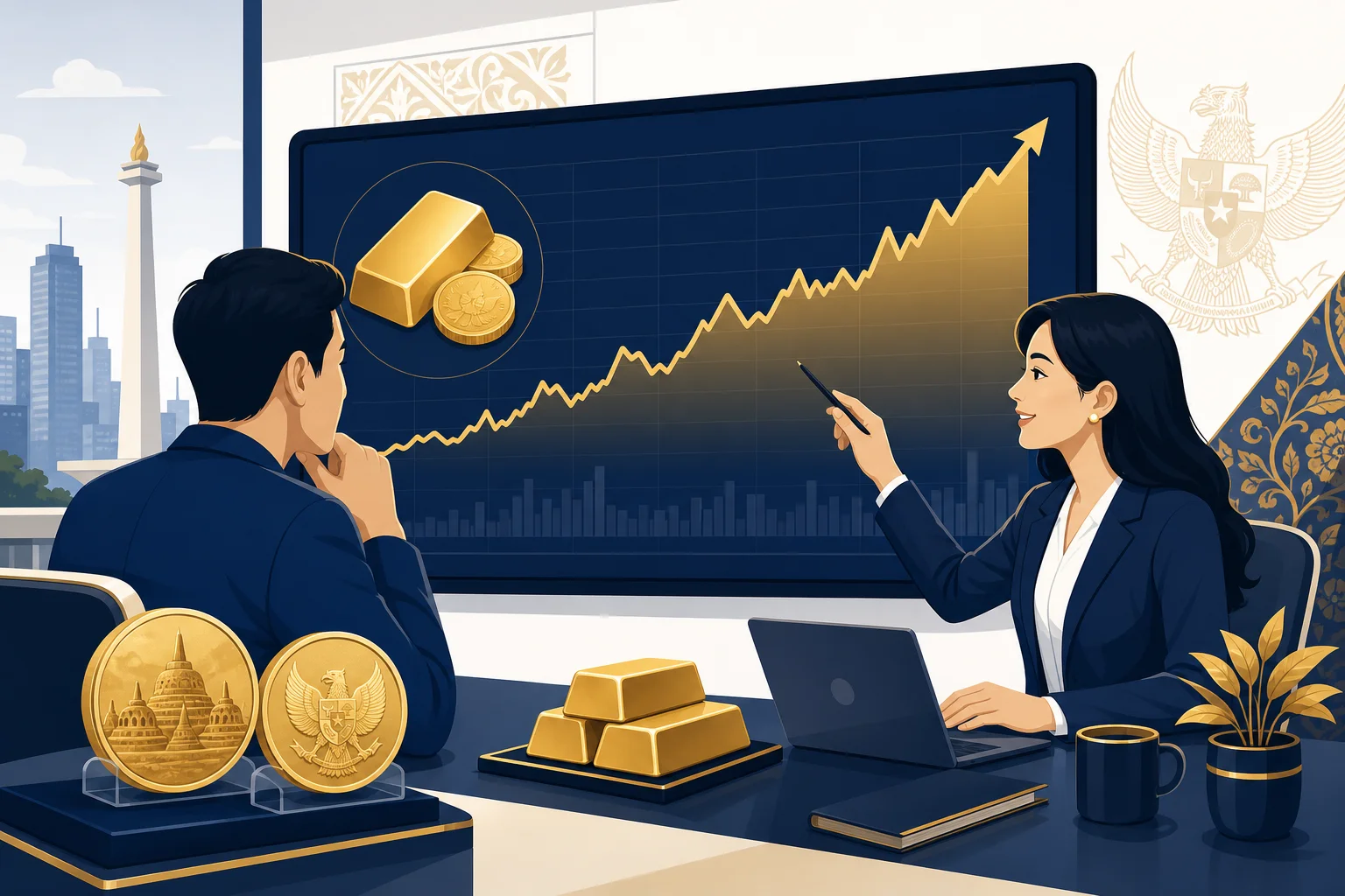 Ilustrasi beli emas sekarang atau tunggu