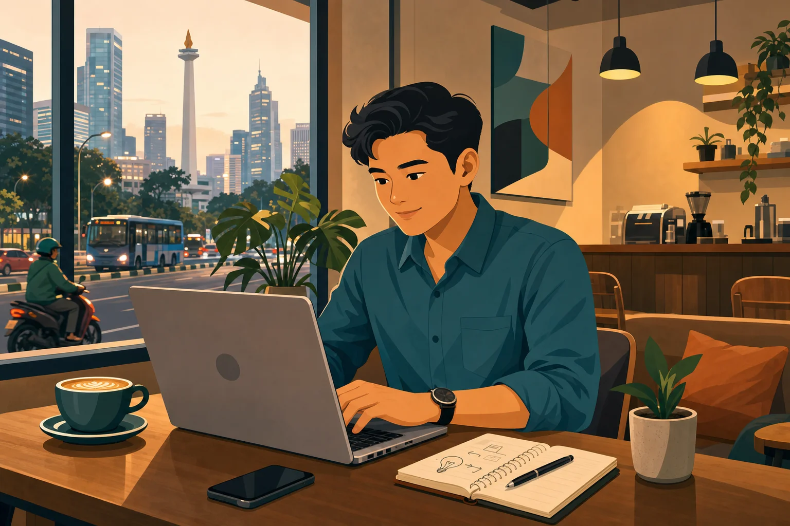 Ilustrasi side hustle modal kecil